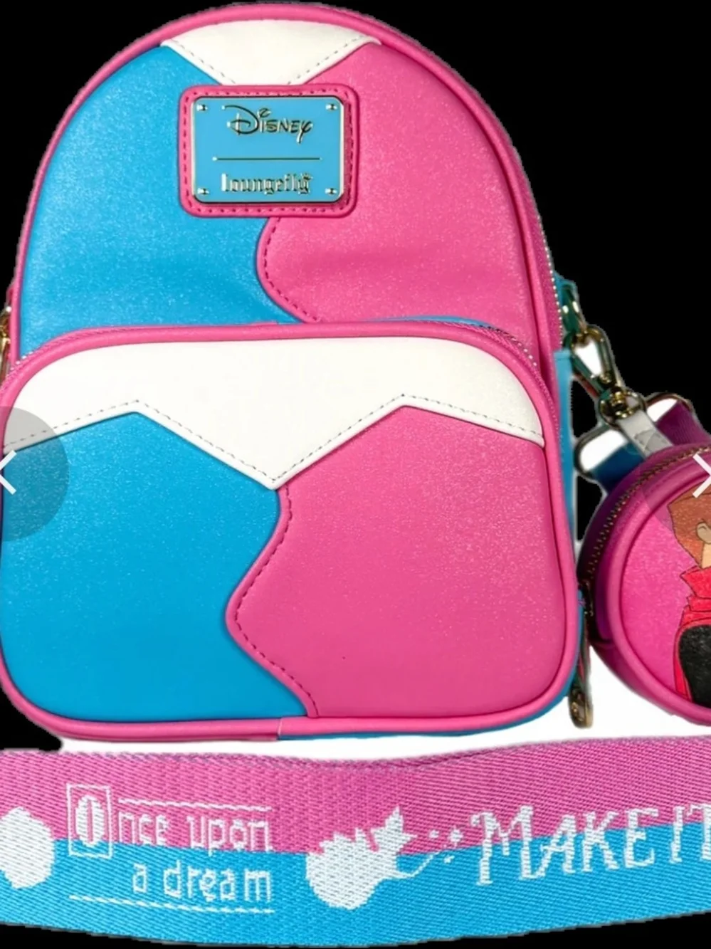Loungefly Make It Pink Make It Blue Mini Backpack With Coin Purse